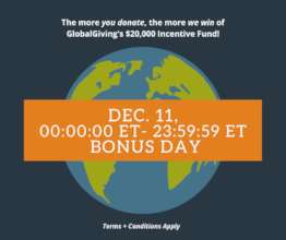 11th/Dec is Bonus Day at GlobalGiving