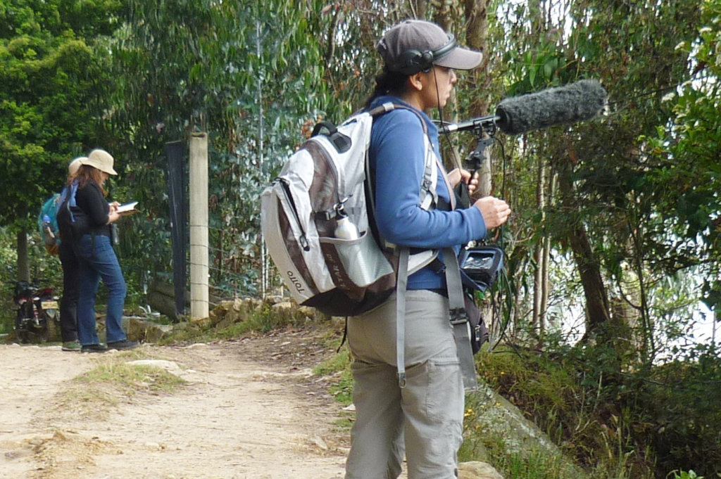 Monitoring birdlife, next to Lake Tota