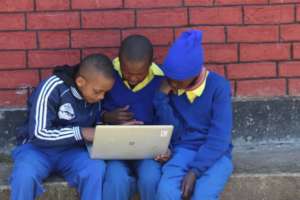 Class 6 students learn how to write emails.