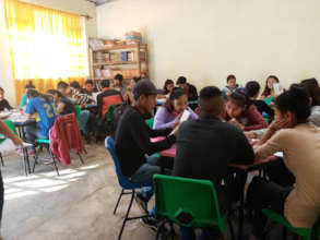 Students working in their classroom
