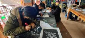 Student working in Tiltik our visual arts workshop
