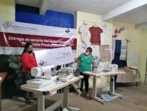 Textile workshop with their new machines