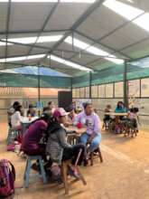 Children receiving their workshop