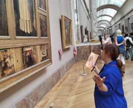 Andrea at awe in the Louvres Museum!!