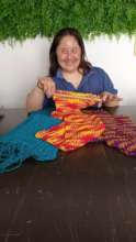 Colorful scarves made by Andrea