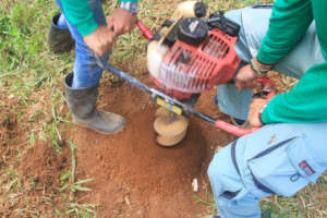 Digging the holes
