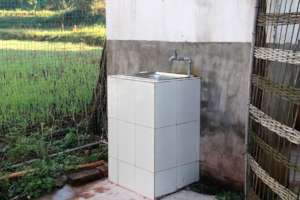 Sink for handwashing built with HEAL funds