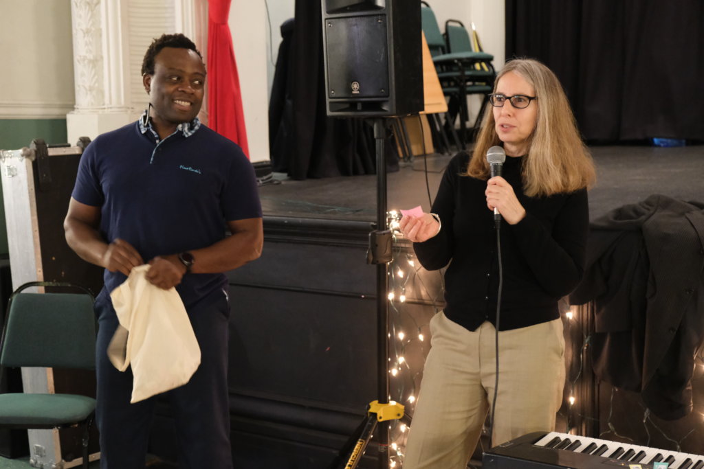 Sally and Francis from team draw raffle prizes!