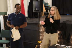 Sally and Francis from team draw raffle prizes!