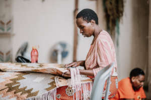 Woman weaving