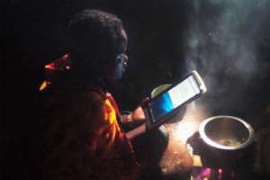 Young girl studying at home, June 2020