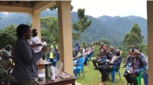 Dr Gladys addressing the Gorilla Guardians