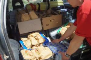 Food packs distributed via our partner on Lesvos