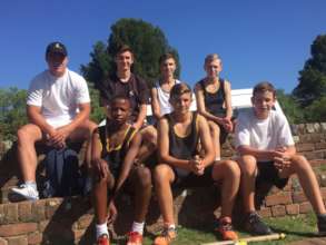 Ahlume and his pole vaulting team mates
