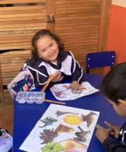 Cut out pictures, paste and write to tell a story