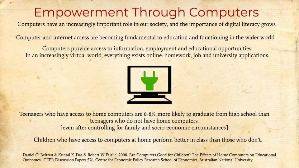 600 computers for 600 Japanese Orphanages