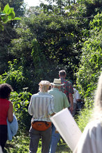 Entering the deep primary forest at La Reserva