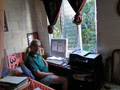 After your help - office with a view of the forest