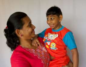 Sai and his mom at their Doman Method appointment