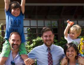 Pelayo and family with their staff coach Spencer