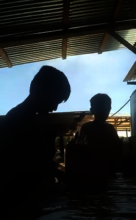 The cousins doing a science and technology task