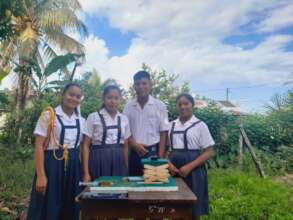 Students with their projects