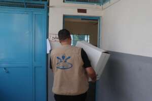 Distributing Food parcels