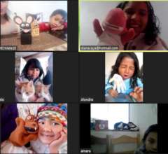 kinder children in a zoom meeting