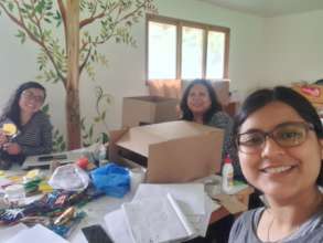 Teachers preparing the magic boxes