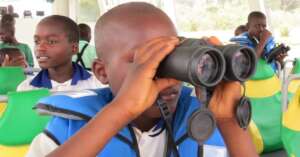 Student on the elephant field trip
