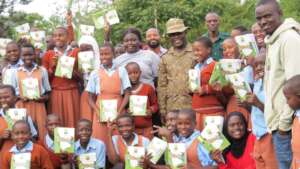 Students with Uganda Wildlife Authority reps.