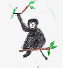 A forest monkey by Kabarokole Joyce Grade 2