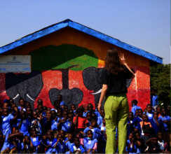 Elephant Mural Painted by Big and Little People