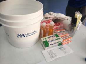 Hygiene supplies distributed to affected families.