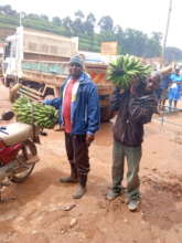 Motorbike taxi driver's received the matooke