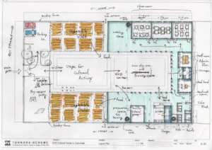 Mr. Yuya's site plan sketch of ECD Center