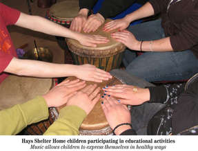Drumming at Hays Shelter Home