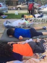 People sleeping outdoors in the floor