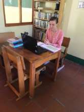 One of our teachers working on-line classes