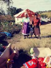 Grannies receiving food parcels