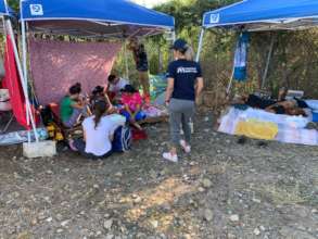 Our team visits an informal camp for survivors