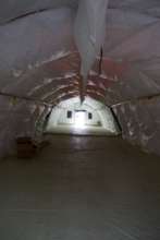 The view inside the medical shelter.