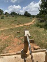 A handpump, previously the primary water source