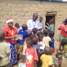 Supported vulnerable children with exercise books
