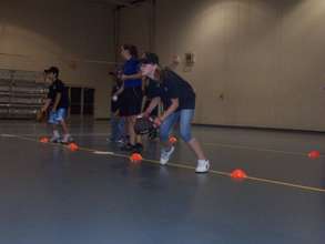 Kids worked on their fielding skills