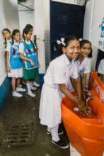 Students handwashing
