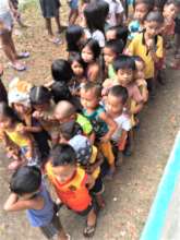Children receiving nutrition and hygiene supplies