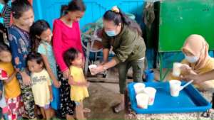 Assisting displaced children after flooding