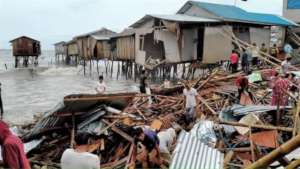 Homes destroyed by storm surge