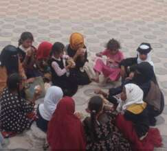GIRLS ENJOYING THE FIRST DAY OF SCHOOL